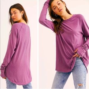 Free People Arden Tee in Plum Blossom